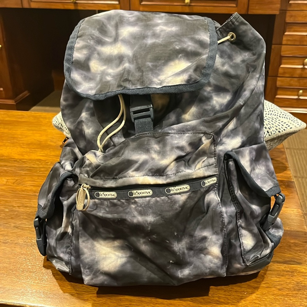 LeSportsac Navy Blue Tie Dye Backpack